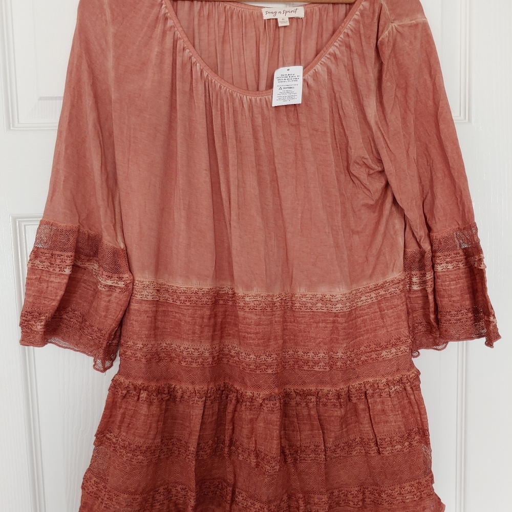 Song n Spirit Womens Ombre Tunic Sz L NWT